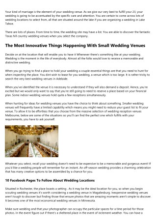 The 17 Most Misunderstood Facts About Wedding And Ceremony Venues
