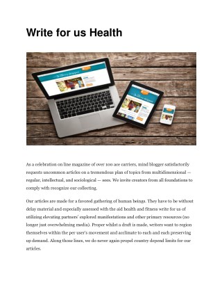 Write for us Health