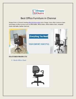 Best Office Furniture in Chennai