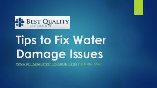 Tips to Fix Water Damage Issues