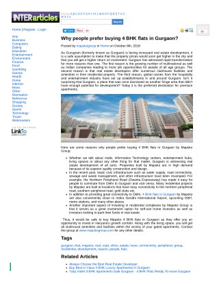 Why people prefer buying 4 BHK flats in Gurgaon?