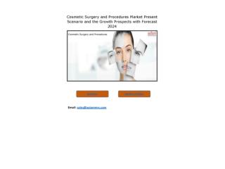 Cosmetic Surgery and Procedures Market Future Demand & Growth Analysis with Forecast up to 2024