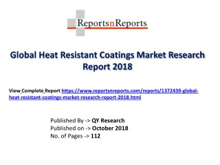 Heat Resistant Coatings Market Analysis, Size, Share, Growth Rate, Trends and Forecast 2018-2025