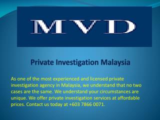 Private Investigation Malaysia