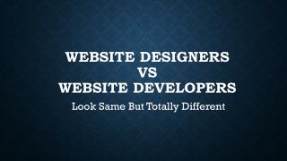 Website Designers Vs Developers