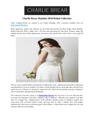 Charlie Brear Mainline 2018 Bridal Collection