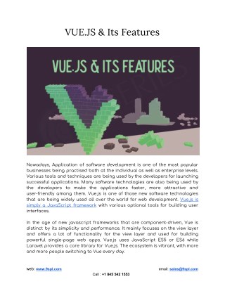 VUE.JS & Its Features