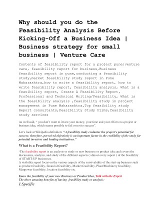 Project Feasibility Study Firms in india | Business Feasibility Studies companies in India