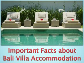 Important Facts about Bali Villa Accommodation