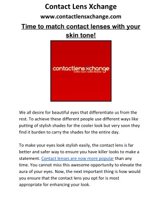Time to match contact lenses with your skin tone!