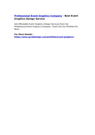 Professional Event Graphics Company - Best Event Graphics Design Service