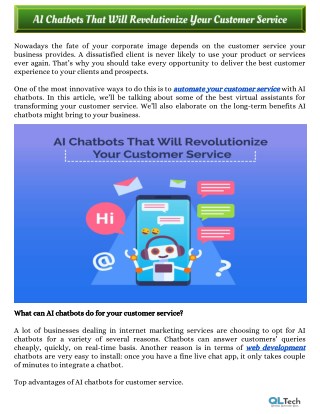 AI Chatbots That Will Revolutionize Your Customer Service