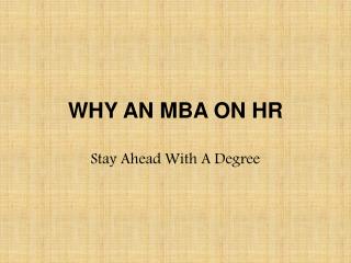 Why Should You Do An MBA In HRM?