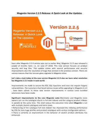 Magento Version 2.2.5 Release: A Quick Look at The Updates
