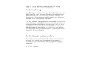 Top 5 Java Training Institutes In Pune