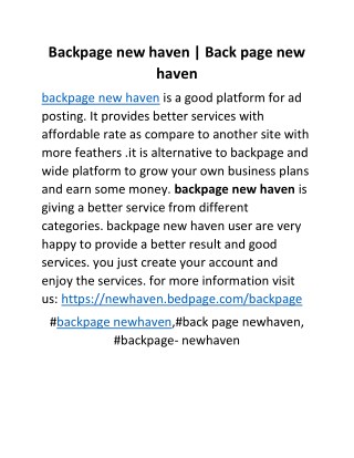 Backpage new haven | Back page new haven