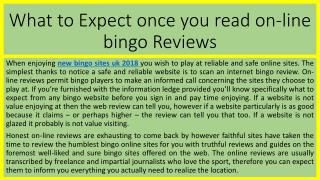 What to Expect once you read on-line bingo Reviews