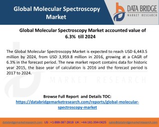 Global Molecular Spectroscopy Market – Industry Trends and Forecast to 2024