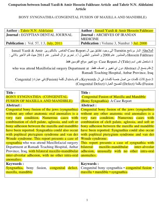 1.Comparism between Ismail Yazdi & Amir Hossein Fakhraee Article and Tahrir N.N. Aldelaimi Article