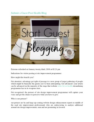 Submit a Guest Post Health Blog