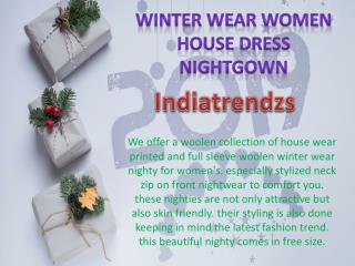 Winter Wear Women House Dress Nightgown