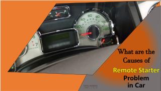 What are the Causes of Remote Starter Problem in Car