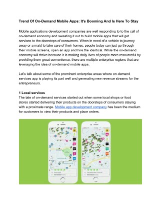 Trend Of On-Demand Mobile Apps: It's Booming And Is Here To Stay