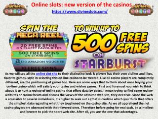 Online slots: new version of the casinos