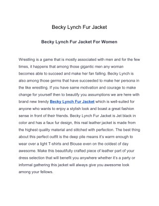 Becky Lynch Fur Jacket