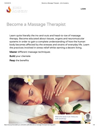 Become a Massage Therapist - John Academy