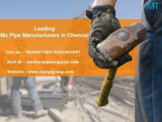 Ms Pipe Manufacturers in Chennai