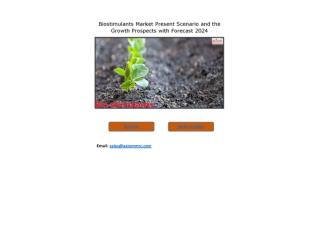 Biostimulants Market Future Demand & Growth Analysis with Forecast up to 2024