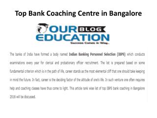 Top Bank coaching centres in Bangalore