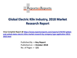 Global Electric Kiln 2018 Recent Development and Future Forecast