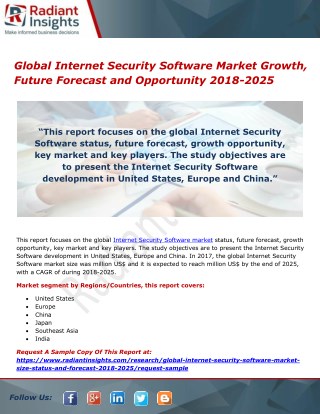 Global Internet Security Software Market Growth, Future Forecast and Opportunity 2018-2025