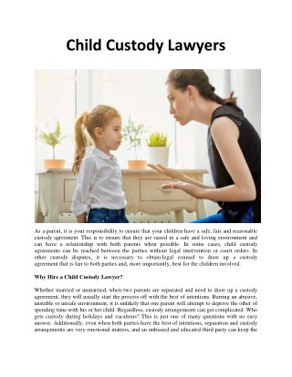 Child Custody Lawyers