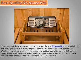 Best Quality Diy Sauna Kits