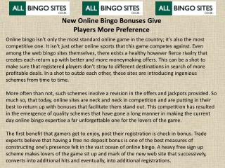 New Online Bingo Bonuses Give Players More Preference