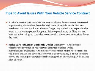 Tips To Avoid Issues With Your Vehicle Service