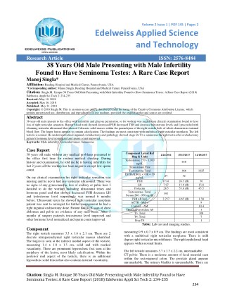 38 Years Old Male Presenting with Male Infertility Found to Have Seminoma Testes: A Rare Case Report