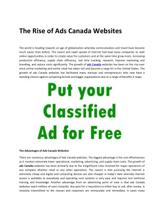 The Rise of Ads Canada Websites