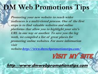 DM Web Promotions Tips