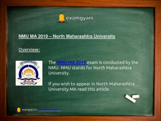 NMU MA 2019: Registration, Important Dates, Syllabus, Results