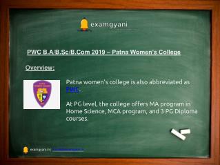 PWC 2019: Patna Women’s College, Registration, Dates, Pattern, Syllabus