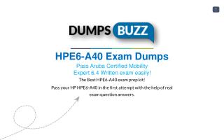 HPE6-A40 VCE Dumps - Helps You to Pass HP HPE6-A40 Exam
