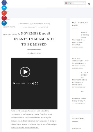 5 November 2018 Events in Miami Not to be Missed - Travel Luxury Villas