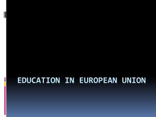 Education in European Union