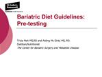 Bariatric Diet Guidelines: Pre-testing