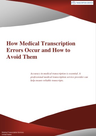 How Medical Transcription Errors Occur and How to Avoid Them
