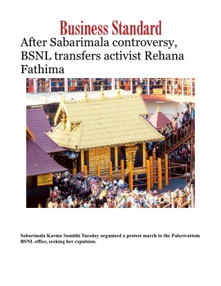 After Sabarimala controversy, BSNL transfers activist Rehana Fathima